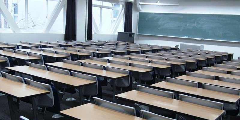 an empty college classroom