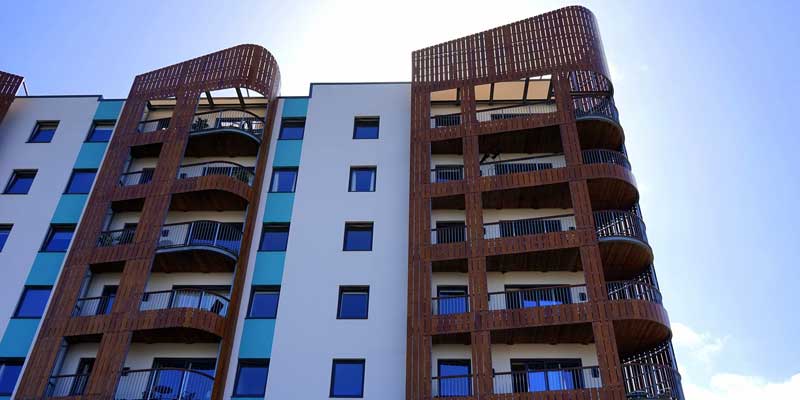 exterior of a block of apartments